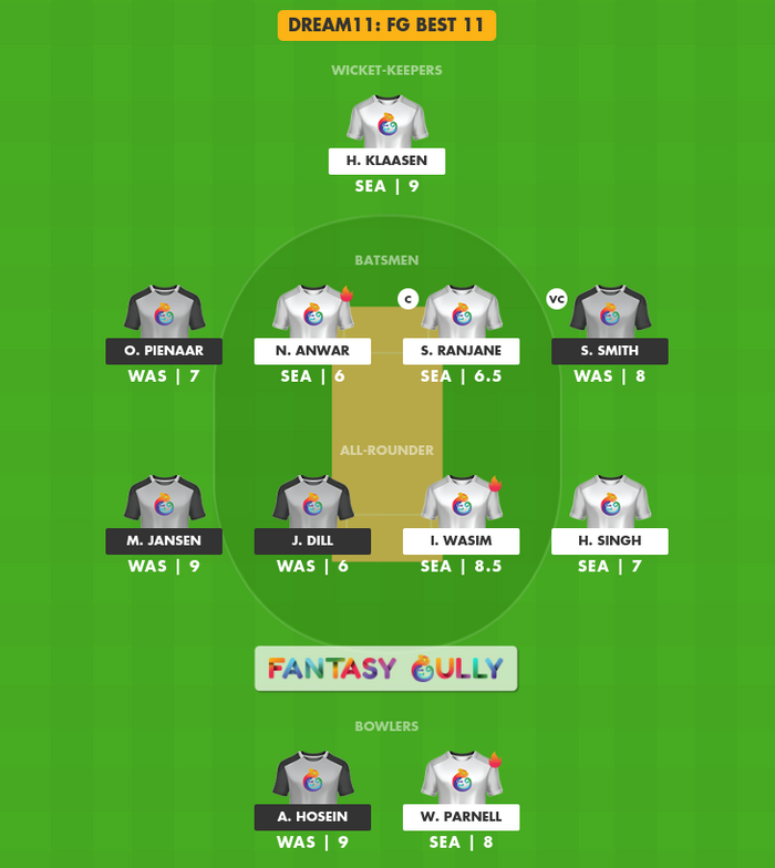 FG Best 11, SEA बनाम WAS Dream11 Fantasy Team Suggestion FG Best 11, SEA बनाम WAS Dream11 Fantasy Team Suggestion