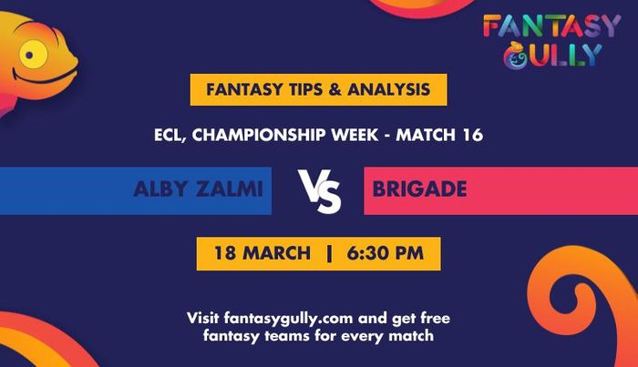 Alby Zalmi बनाम Brigade, Championship Week - Match 16
