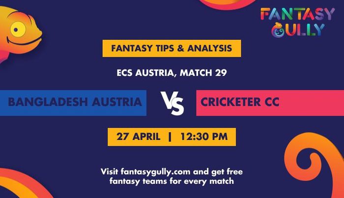 Bangladesh Austria vs Cricketer CC, Match 29