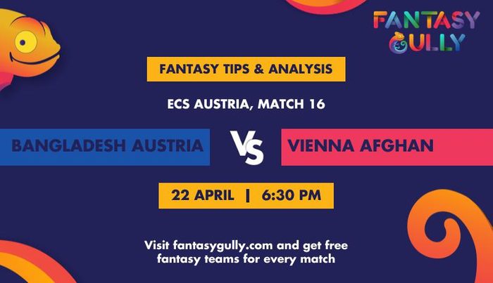 Bangladesh Austria vs Vienna Afghan, Match 16