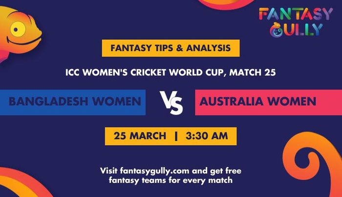 Bangladesh Women vs Australia Women, Match 25