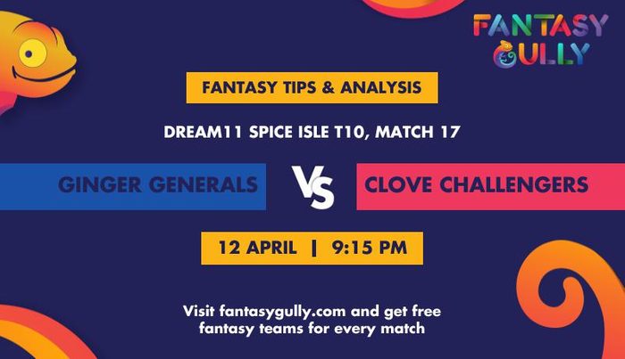 GG vs CC (Ginger Generals vs Clove Challengers), Match 17