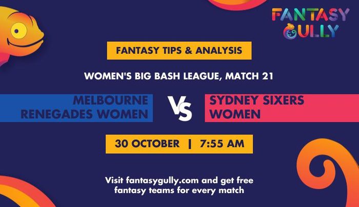 Melbourne Renegades Women vs Sydney Sixers Women, Match 21