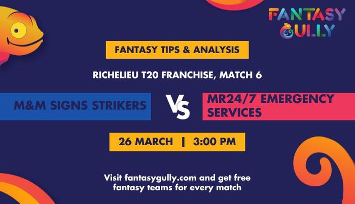 M&M Signs Strikers vs MR24/7 Emergency Services, Match 6