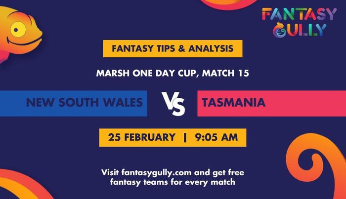 New South Wales vs Tasmania, Match 15