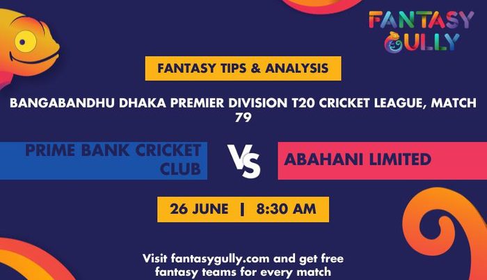 Prime Bank Cricket Club vs Abahani Limited, Match 80