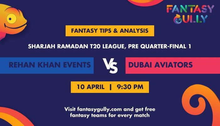 Rehan Khan Events बनाम Dubai Aviators, Pre Quarter-final 1