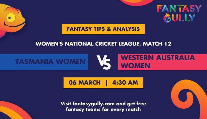 Tasmania Women vs Western Australia Women, Match 12