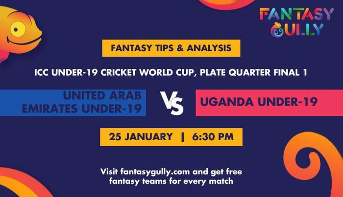 United Arab Emirates Under-19 vs Uganda Under-19, Plate Quarter Final 1