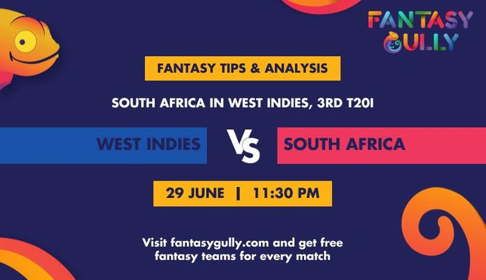 West Indies vs South Africa, 3rd T20I