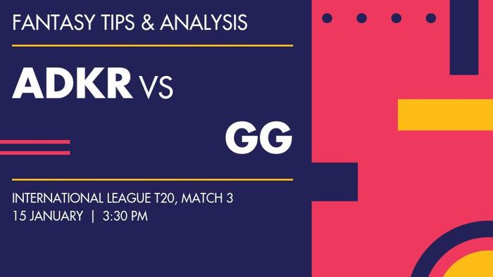 ADKR vs GG (Abu Dhabi Knight Riders vs Gulf Giants), Match 3