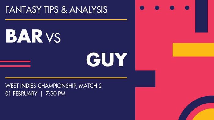 BAR vs GUY (Barbados Pride vs Guyana Harpy Eagles), Match 2