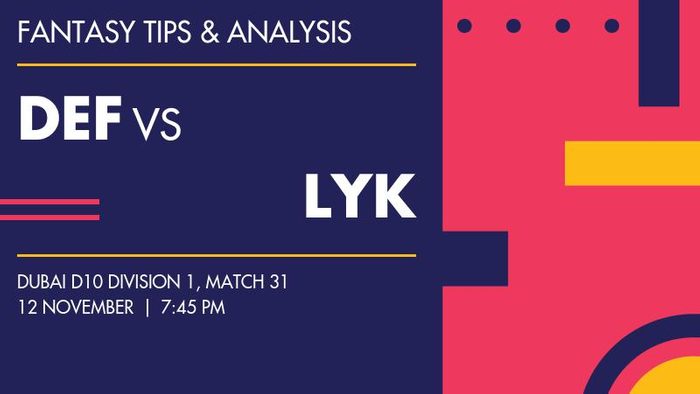 DEF vs LYK (Defenders CC vs Lyari Kings), Match 31
