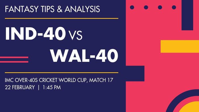 IND-40 vs WAL-40 (India Over-40s vs Wales Over-40s), Match 17