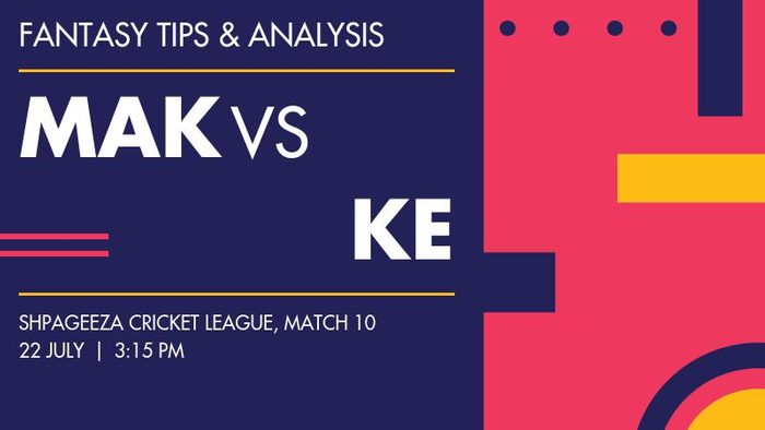 MAK vs KE (Mis-e-Ainak Knights vs Kabul Eagles), Match 10