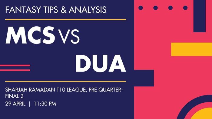 MCS vs DUA (Machos CC vs Dubai Aviators), Pre Quarter-final 2