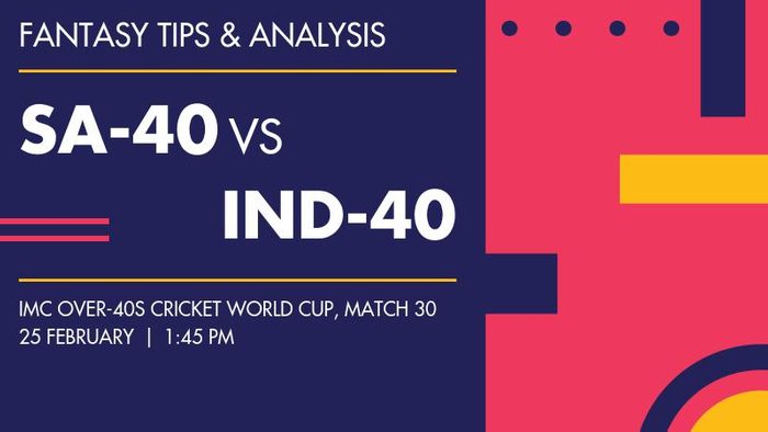SA-40 vs IND-40 (South Africa Over-40s vs India Over-40s), Match 30