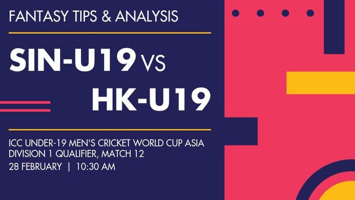 SIN-U19 vs HK-U19 (Singapore Under-19 vs Hong Kong Under-19), Match 12