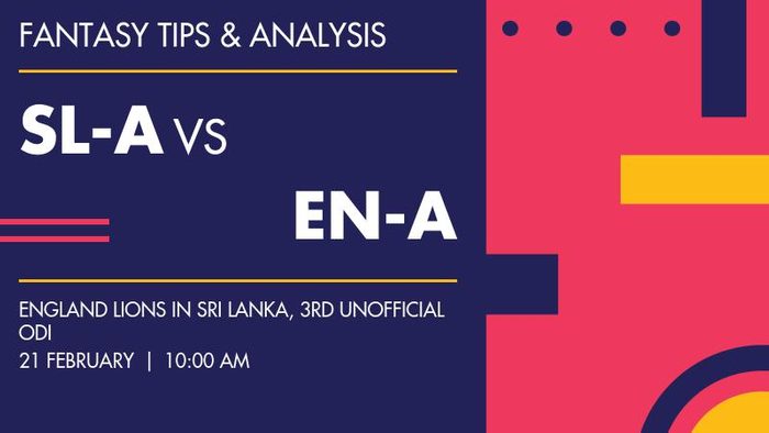 SL-A vs EN-A (Sri Lanka A vs England Lions), 3rd unofficial ODI