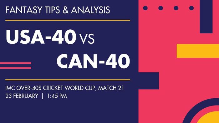 USA Over-40s बनाम Canada Over-40s, Match 21