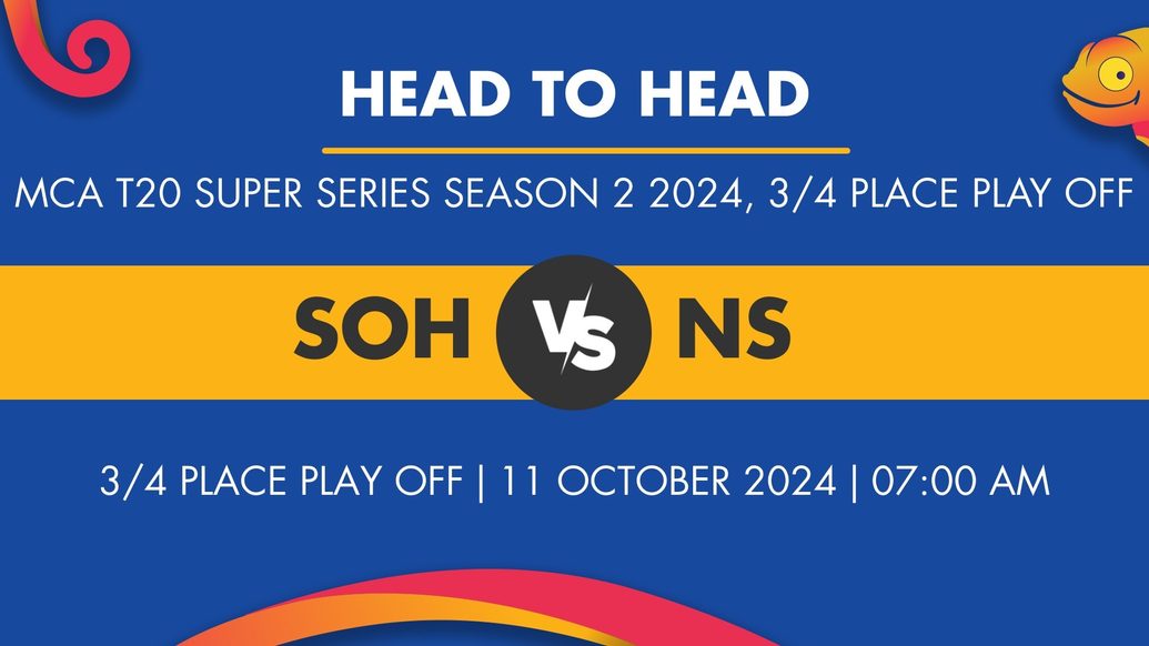 SOH vs NS Player Stats for 3/4 Place Play off, SOH vs NS Prediction Who Will Win Today's MCA T20 Super Series Season 2 Match Between Southern Hitters and Northern Strikers