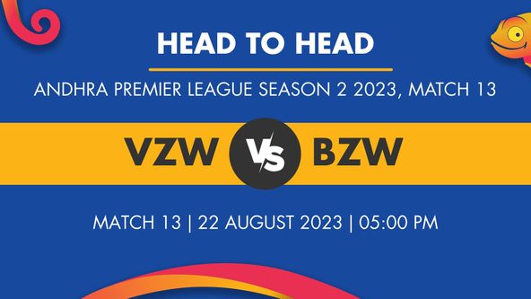 VZW vs BZW Player Stats for Match 13, VZW vs BZW Prediction Who Will Win Today's Andhra Premier League Season 2 Match Between Vizag Warriors and Bezawada Tigers