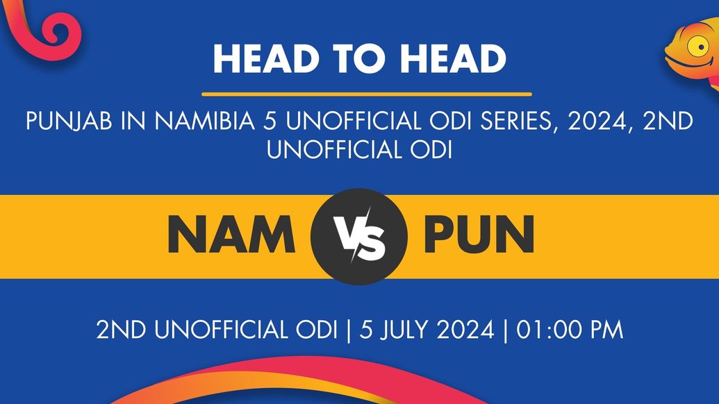 NAM vs PUN Player Stats for 2nd unofficial ODI, NAM vs PUN Prediction Who Will Win Today's PUN in NAM, 5 Unofficial ODIs Match Between Namibia and Punjab