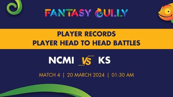 NCMI vs KS player battle, player records and player head to head records for Match 4, Kuwait Ramadan T10 Elite League 2024