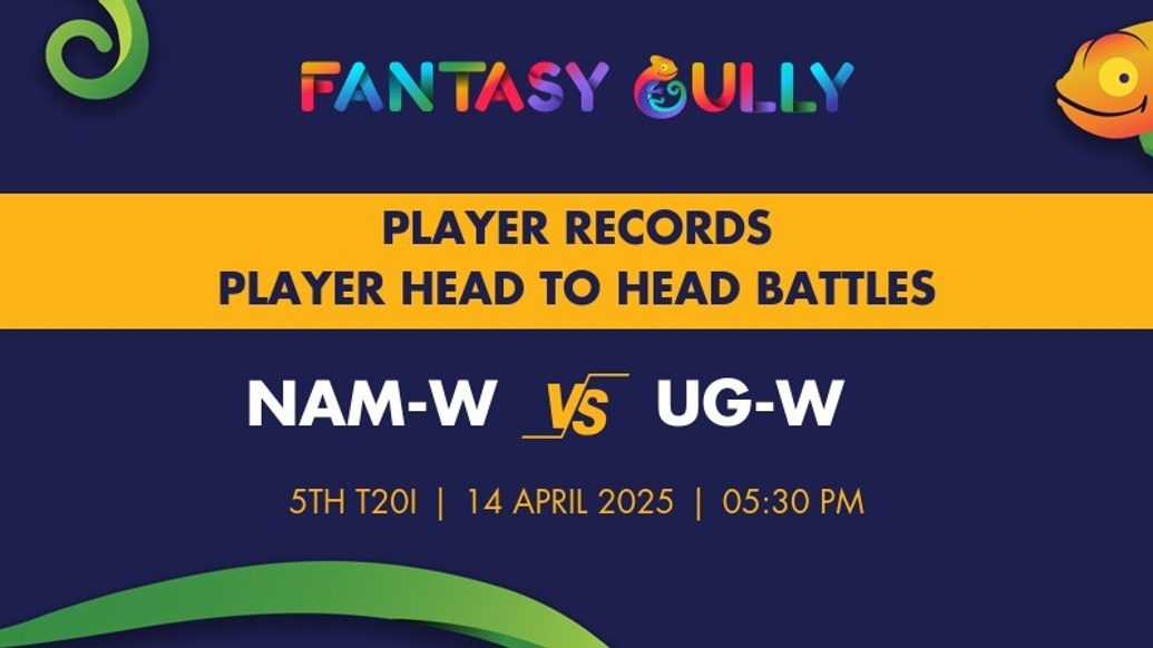 NAM-W vs UG-W player battle, player records and player head to head records for 5th T20I, Uganda Women in Namibia 6 T20I Series, 2025