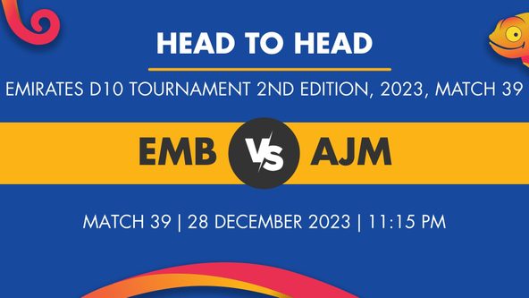 EMB vs AJM Player Stats for Match 39, EMB vs AJM Prediction Who Will Win Today's Emirates D10 Tournament, 2nd Edition Match Between Emirates Blues and Ajman
