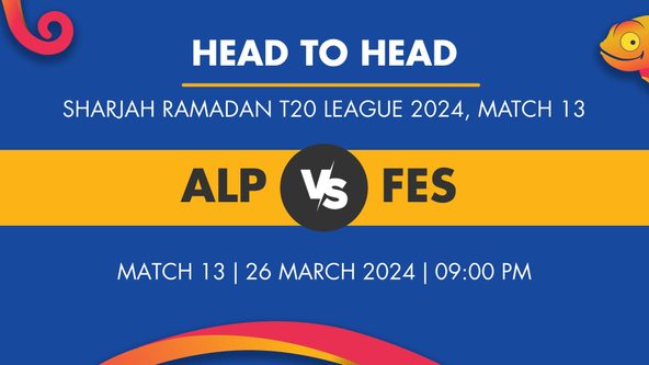 ALP vs FES Player Stats for Match 13, ALP vs FES Prediction Who Will Win Today's Sharjah Ramadan T20 League Match Between Alif Pharma and Fly Emirates
