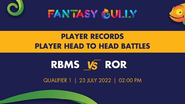 RBMS vs ROR player battle, player records and player head to head records for Qualifier 1, ECS Italy Rome, 2022