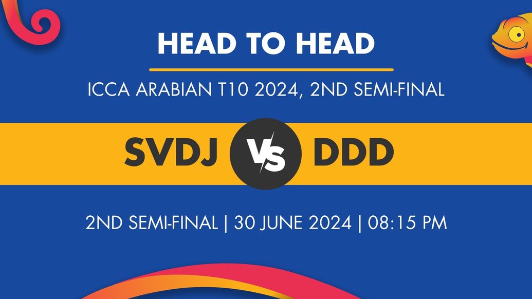 SVDJ vs DDD Player Stats for 2nd Semi-Final, SVDJ vs DDD Prediction Who Will Win Today's ICCA Arabian T10 Match Between Seven Districts Hybrid and Dubai Dare Devils