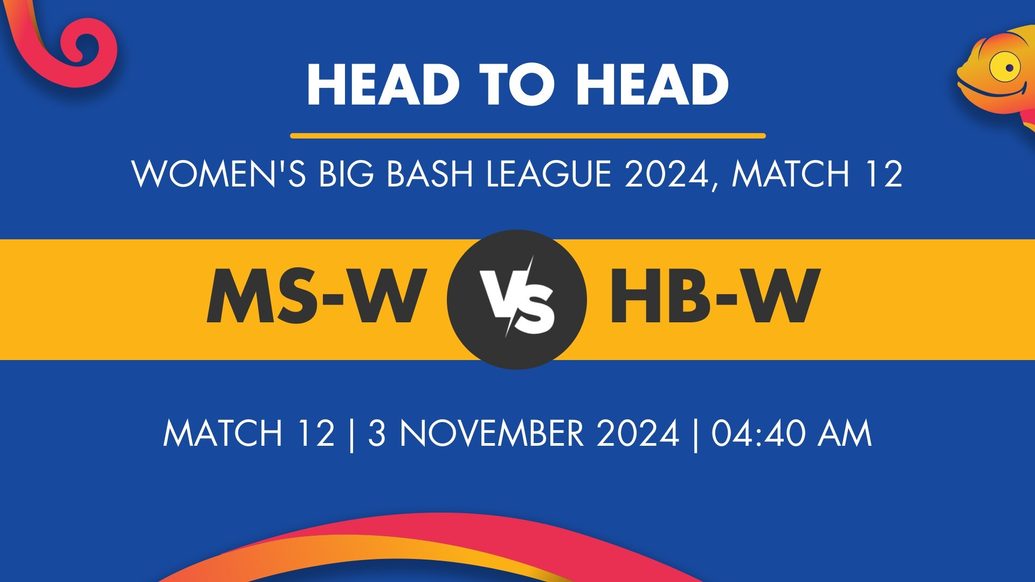 MS-W vs HB-W Player Stats for Match 12, MS-W vs HB-W Prediction Who Will Win Today's WBBL Match Between Melbourne Stars Women and Hobart Hurricanes Women