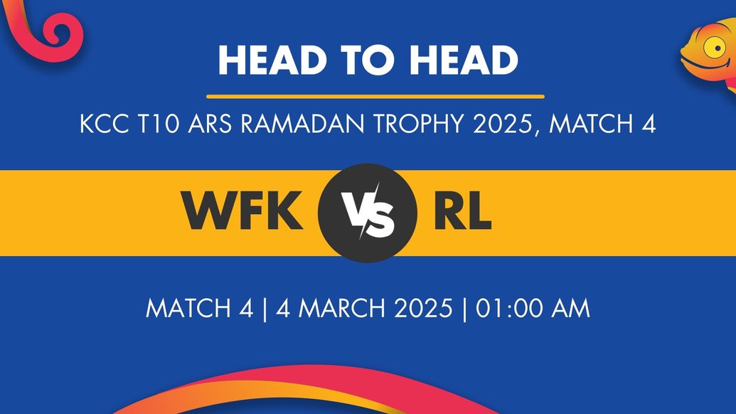 WFK vs RL Player Stats for Match 4, WFK vs RL Prediction Who Will Win Today's KCC T10 ARS Ramadan Trophy Match Between Winning FKP and Royal Lions