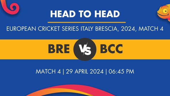 BRE vs BCC Player Stats for Match 4, BRE vs BCC Prediction Who Will Win Today's European Cricket Series Italy, Brescia Match Between Brescia CC and Bergamo CC