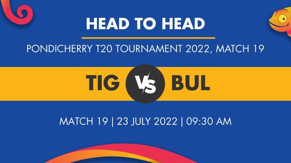 TIG vs BUL Player Stats for Match 19 - Who Will Win Today's Pondicherry T20 Tournament Match Between Tigers XI and Bulls XI