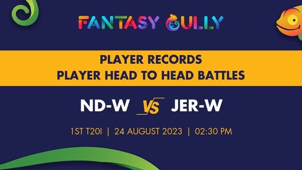 ND-W vs JER-W player battle, player records and player head to head records for 1st T20I, Jersey Women in Netherlands 3 T20I Series, 2023
